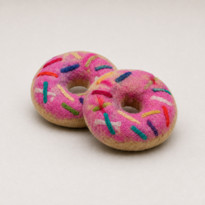 Felt <b>Wool</b> Donut Toy with Colorful Sprinkles Soft Montessori Educational Numbers Plush for Kids - Product Image 3