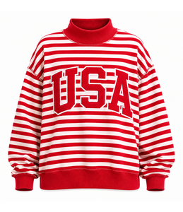 OEM Women's <b>Mock</b> <b>Neck</b> Sweatshirt 100% Cotton Greek Letter Gingham Embroidery Oversized Breathable Winter <b>Top</b> - Product Image 6