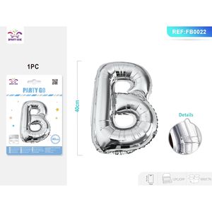 Confezione palloncino in aletta con alfabeto argento di piccole dimensioni 40CM 12packs per decorazioni per feste - Product Image 2