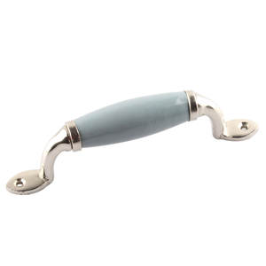 Poignée de porte d'armoire en céramique grise faite à la main, petite poignée de tiroir de placard, quincaillerie décorative vintage pour meubles - Product Image 1