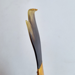 Handcrafted Indonesian Natural Buffalo Horn <b>Back</b> <b>Scratcher</b> Long <b>Wooden</b> Handle Self Massager Body Itch Relief Tool Wellness - Product Image 4