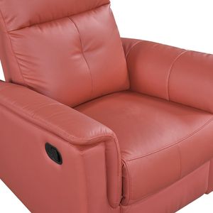 Poltrona Reclinabile Girevole di Lusso in Pelle Rossa con Funzione Glider e Caratteristiche Comfort per Arredamento Soggiorno - Product Image 4