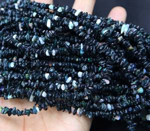 Perles d'opale éthiopienne noire naturelle multi-gemmes, opale de forme brute non taillée, environ. 10x2MM à 6x3MM Longueur de 16 pouces - Product Image 1