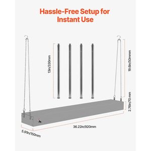 Commercial 750W Stainless Steel Electric Strip Heater Light <b>Hanging</b> Food Heat Lamp Warmer for Warming & Holding Equipment - Product Image 6