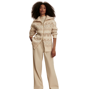 Veste en tricot Fair Isle pour femme, motif doux sur le devant, manches longues, confortable, décontractée, pour l'hiver, à porter en superposition, pour les journées froides au quotidien - Product Image 3