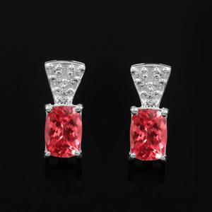 Pendientes de Zafiro Padparadscha, Plata de Ley 925, Gema de Ceilán, Joyería para Compromiso, Regalo para Mujer - Product Image 4
