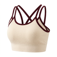 Soutien-gorge de sport recyclé à col montant et bretelles, grande taille, maintien élevé, pour femme, dos long, idéal pour l'exercice, le yoga, la gym et le fitness