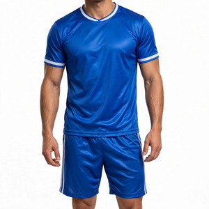 Conjunto de Camiseta de Fútbol Personalizada para Hombre |   Camiseta y Pantalones Cortos de Fútbol Lisos |   Uniforme Deportivo de Poliéster de Secado Rápido |   Fabricante OEM y ODM - Product Image 1