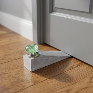 <b>Beads</b> <b>Art</b> Contemporary Wood Door Catch with Green Crystal Bubble Design Adjustable for Kitchen Furniture Handles - Product Image 2