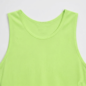 Débardeur unisexe vert lime sans manches, col rond, 100 % polyester, anti-humidité, vêtement d'été, coupe classique, couleur unie - Product Image 5