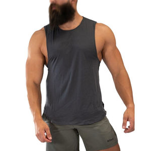 Nouveau design – Débardeur homme respirant en coton à col rond, coupe ajustée, pour fitness et musculation, avec logo frontal, sans manches - Product Image 1