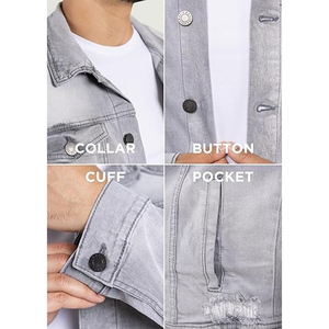 2024 New Arrival High Quality Custom Design Men's <b>Denim</b> <b>Jacket</b> Wholesale Streetwear Style Front Button Casual Washed Print - Product Image 5