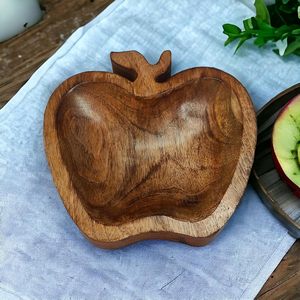 Bandeja Decorativa de Madera Estilo Manzana, Diseño Natural de Primera Calidad, Bandeja de Servir de Madera de Alta Calidad, Bandeja Decorativa Disponible - Product Image 4