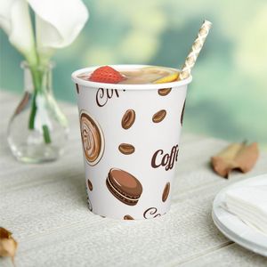 Vaso de Papel Desechable de Pared Simple de 8oz con Impresión de Código QR Personalizado para Marketing y Cadena de Suministro de Bebidas de Alto Volumen - Product Image 4