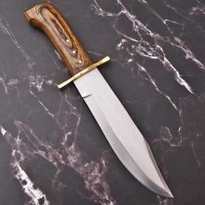 Couteau de survie Black Smith 1987, fait main, en acier inoxydable, lame de 15 pouces à pointe clip, épaisseur 4 mm, manche en bois Pakka, laiton - Product Image 4