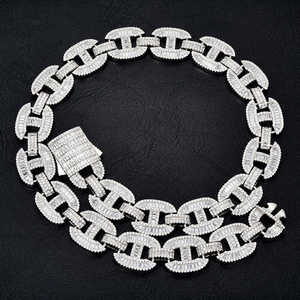 Cadena Cubana Personalizable de Plata de Ley 925 con Moissanita VVS1 de Corte Brillante, 16mm, Elegante y Resistente, Regalo Ideal - Product Image 3