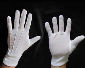 ถุงมือผ้าฝ้ายสีขาวสำหรับผู้ใหญ่ ถุงมือสีขาวสำหรับงานทางการ ถุงมือผู้ชายสำหรับงานทักซิโด้ งานพิธีการ งานซานตาคลอส งานตรวจสอบ งานแต่งกาย ถุงมือทำงานราคาประหยัด - Product Image 1