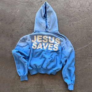 Custom Silk Screen Printing Sun Faded <b>Hoodie</b> No <b>Strings</b> Oversized Cropped 500 Gsm Heavyweight <b>Hoodie</b> <b>for</b> Men - Product Image 4