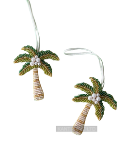 Parche Cosido a Mano con Cuentas de Árbol de Coco para Prendas y Bolsos, y Pendientes Colgantes de Fieltro de Moda - Product Image 1