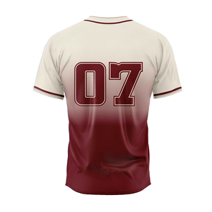Men's Gradient Baseball Jersey Short Sleeve Button Front 07 Print Breathable <b>Polyester</b> Sport Apparel Adult Regular Fit - Product Image 2