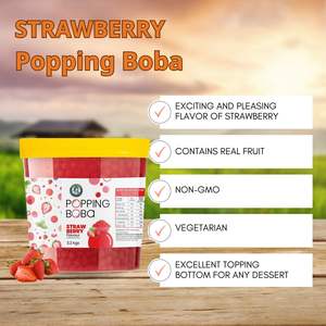 Té de burbujas con perlas de tapioca sabor fresa, jarabe de perlas de tapioca, lactato de calcio VINUT TRUST, bajo MOQ, caja a granel, listo para comer - Product Image 5