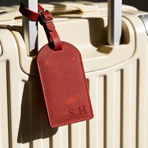 Étiquettes de bagages en cuir véritable personnalisées, accessoires de voyage de luxe, étiquettes de valise avec rabat de confidentialité, vente en gros, nouveauté LMP-0220 - Product Image 1