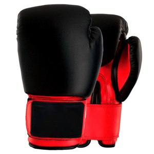 Gants de boxe en cuir rouge et noir avec fermeture à lacets pour adultes, équipement d'entraînement et de sparring - Product Image 5
