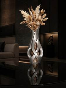 Jarrón de flores dorado personalizado hecho a mano de aluminio para decoración del hogar y jardín, macetas para centros de mesa de eventos y bodas - Product Image 3
