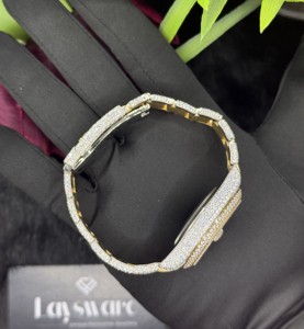 Reloj de Lujo con Diamantes de Moissanita y Cuarzo, Correa de Acero Inoxidable, Cristal Analógico, Movimiento Mecánico Automático, Resistente al Agua 3BAR, Unisex - Product Image 6