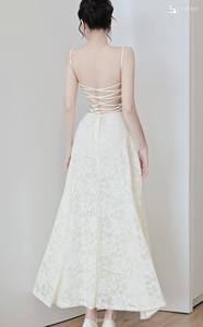 Vestido Maxi de Encaje con Espalda Descubierta y Cordones para Mujer, con Sujetador Incorporado ET2807, Elegante para Fiestas y Eventos Nocturnos - Product Image 5