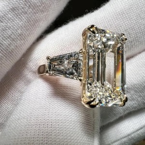Custom Made 5Ct Lab Grown Diamond <b>Emerald</b> Cut Classic <b>Ring</b> 14k Solid Gold Women Jewelry Wedding Party Anniversary Gift Lead Free - Product Image 1