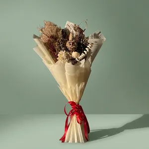 Ramo de Flores Secas Naturales, Arreglo Preservado Hecho a Mano, 20-25 Pulgadas de Alto, Mini Ramo para Regalo de Boda, San Valentín, Navidad - Product Image 2