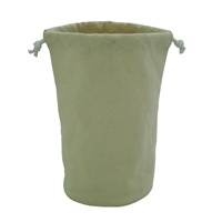 Sac cosmétique en toile miniature de luxe pour femmes, personnalisé avec logo, doublé de coton réutilisable, brodé, cylindrique