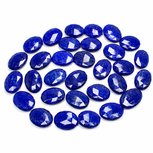 Natural <b>Lapis</b> <b>Lazuli</b> Faceted Cabochon Beads Pair Blue Oval Cut Loose Blue Oval Cut Gemstone Gemstone for Jewelry Making - Product Image 3