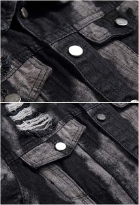 Chaqueta de Mezclilla para Hombre al por Mayor, Casual, de Color Sólido, Cierre de Botón, Corte Ajustado, Prenda Exterior de Algodón, Abrigo de Moda de Alta Calidad - Product Image 5