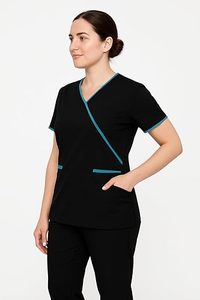 Unisex V Neck Medical <b>Scrubs</b> <b>Top</b> Pants Set Professional Hospital <b>Scrubs</b> Uniform Custom Logo Polyester/Cotton Knitted Fabric - Product Image 4