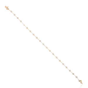 Bracelet tennis classique fait main en or jaune massif 14 carats avec diamants naturels espacés et fermoir boîte – Cadeau d'anniversaire pour elle - Product Image 6