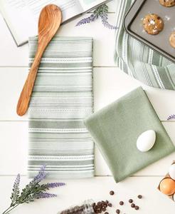 Collezione di stoviglie per tutti i giorni striscia urbana, 20x30 ", verde carciofo, 3 pezzi | Importazioni di Design - Product Image 5