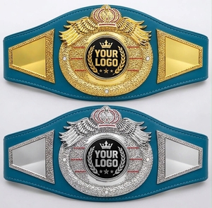 Ceinture de championnat de lutte sur mesure en cuir respirant avec doublure en cuir PU, robuste, avec placage unique pour les événements sportifs - Product Image 1