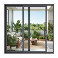 Ventana Plegable Insonorizada Toan Cau, Ventana Horizontal de Aluminio, Ventana Corredera de Aleación de Aluminio para Casa Residencial, Villa Moderna