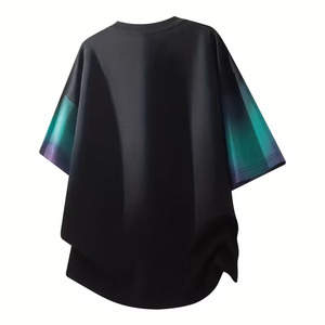 High Quality Men's Tie-Dyed Printed Short Sleeve Knitted Loose Fit <b>T</b>-Shirt Breathable Anti-Wrinkle Trendy Digital Printing - Product Image 3