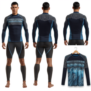 เสื้อแรชการ์ดแขนกุดผู้ชาย รุ่น Ocean Wave Crystal Performance ผลิตจากโพลีเอสเตอร์/คอตตอน ระบายอากาศได้ดี ป้องกันรังสียูวี แห้งเร็ว เป็นมิตรต่อสิ่งแวดล้อม - Product Image 2