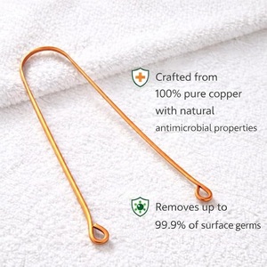 Raspador de Lengua de Cobre de Primera Calidad, Herramienta de Cuidado Bucal de Metal Pulido, Estilo Antiguo, Limpiador de Lengua Reutilizable - Product Image 6