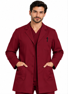 Blouse de laboratoire blanche pour homme, col à revers, manches longues, respirante, en polycoton, uniforme médical, vêtements de travail pour laboratoire de chimie - Product Image 4