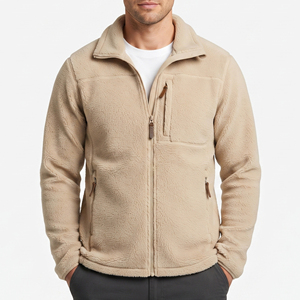Veste polaire à col rabattable pour homme - Vêtement d'extérieur d'hiver avec poche poitrine coupe-vent et respirante - Product Image 1