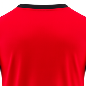 Camiseta de Fútbol Roja de Manga Corta para Hombre, Cuello Redondo, Ajustada, Transpirable, de Poliéster, para Todas las Temporadas, Ropa Deportiva - Product Image 4