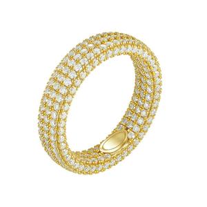 Anillo de Eternidad de Plata 925, Ligero, con Diamantes Cultivados en Laboratorio, Diseño de Racimo Redondo, Dos Tonos, Joyería de Boda, Anillo de Lujo para Regalo - Product Image 5