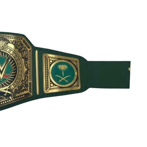 เข็มขัดแชมป์ WWE ซาอุดีอาระเบีย แบบปรับแต่งได้ คุณภาพสูง สีเขียวและสีทอง เข็มขัดกีฬาแบบสั่งทำพิเศษ เข็มขัดแชมป์รุ่นสะสม - Product Image 4