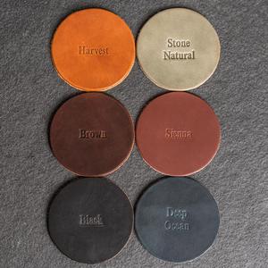 Sous-verres en cuir véritable sans couture, antidérapants et résistants, fourniture professionnelle d'usine, tapis de bureau, gaufrage personnalisé, accessoires pour le vin - Product Image 5
