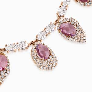 Luxury Rose Gold Plated Charm <b>Bracelet</b> With <b>Amethyst</b> And Diamond Accents Water Drop Shape For Women Party Jewelry - Product Image 3